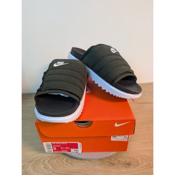 Nike ASUNA Men’s Sequoia Green Slides w/White & Black CW9703-301 NEW Size 9 - Picture 1 of 8